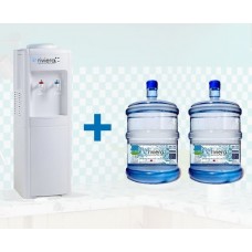 Dispensador Pedestal Ventilador + 2 Botellas 20 Litros